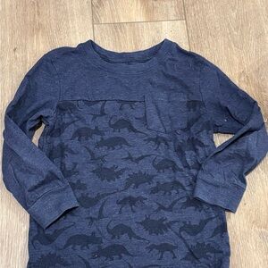 Cat & Jack Navy Long Sleeve Dinosaur Tee